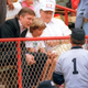 Donald Trump takes in a game in 1988. Photo credit: Marty Lederhandler/AP